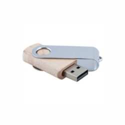 Metal Swivel Wooden USB Flash Drive
