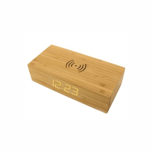 2 Bamboo Wireless Charger with Clock