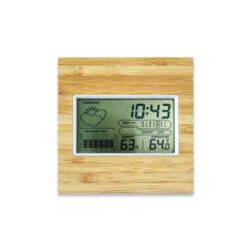 Bamboo Digital Clock with Multiple Display Function (Alarm, Forecast,calendar, Humidity and Temperature )