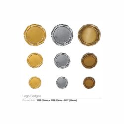 Logo Badges in Gold Silver Brown