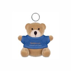 Teddy bear plush key ring. 100% cotton t-shirt for logo imprin