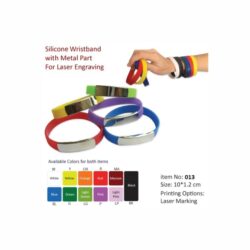 Silicone Wristband with Metal Part