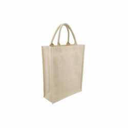 Eco-neutral Jute Shopping Bag - Vertical - White