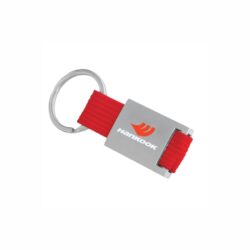 Metal Keychain with colored Fabric Strap