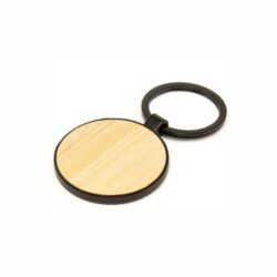 Promotional Round Metal Key-chain with Bamboo - Image 3