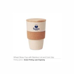 Wheat Straw Cups with Bamboo Lid and Cork Grip - Image 3