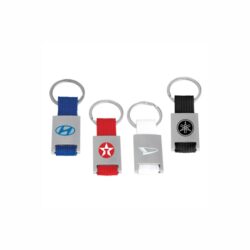 Metal Keychain with colored Fabric Strap - Image 3