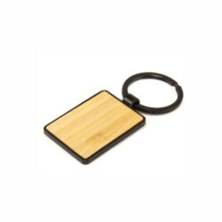 Promotional Rectangular Metal Key-chain with Bamboo - Image 3