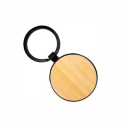 Promotional Round Metal Key-chain with Bamboo