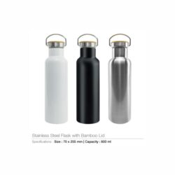 Stainless Steel Flask with Bamboo Lid