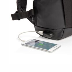 USB Laptop Backpack - Black - Image 7