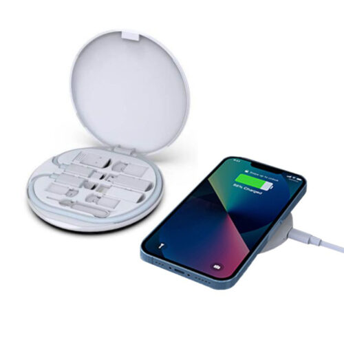 01 OSLO – @memorii Recycled 15W Wireless Charger Multi – Cable Set – White