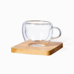 PAMA - Set of 2 Expresso Cup with Bamboo Coaster - Image 3