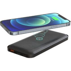 ALBECK - Recycled Leather 10000mAh PD Powerbank - Black - Image 3