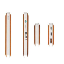 ALBECK - Recycled Leather 10000mAh PD Powerbank - White/Tan - Image 4