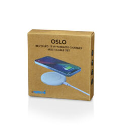 OSLO - @memorii Recycled 15W Wireless Charger Multi - Cable Set - White - Image 6