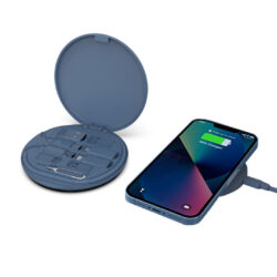 OSLO - @memorii Recycled 15W Wireless Charger Multi - Cable Set - Blue