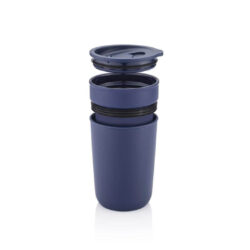 SAVONA - Hans Larsen Premium Ceramic Tumbler With Recycled Protective Sleeve - Blue - Image 3