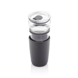 CERRA - Hans Larsen Premium Glass Tumbler with Recycled Protective Sleeve - Black - Image 3