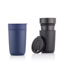 SAVONA - Hans Larsen Premium Ceramic Tumbler With Recycled Protective Sleeve - Blue - Image 4