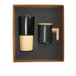Drinkware Gift Sets with Travel Tumbler & Black Ceramic Mug - Image 3