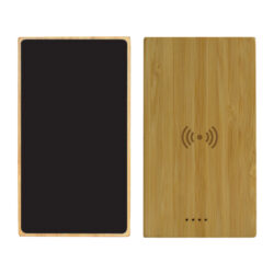 LIGHT UP LOGO BAMBOO WIRELESS POWER BANK - Image 4