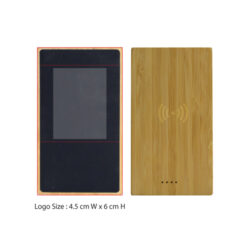 LIGHT UP LOGO BAMBOO WIRELESS POWER BANK - Image 3