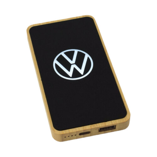3 BAMBOO POWER BANK LIGHT UP LOGO