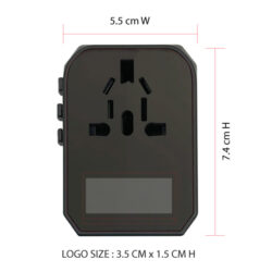 LIGHT UP LOGO TYPE-C + 4 USB PORT UNIVERSAL TRAVEL ADAPTER - Image 4