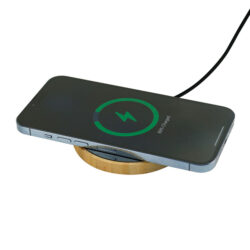 Bamboo Wireless Charger 15W Fast Charging with LED Logo - Image 5