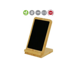 Bamboo Fast Wireless Charger Stand 15W with LED Logo - Image 7
