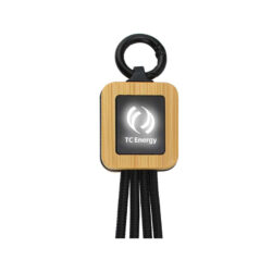 Bamboo Light Up Logo Multi-Charging Cables Type C - Image 4