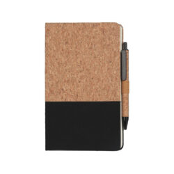 BORSA - eco-neutral A5 Cork Fabric Hard Cover Notebook and Pen Set - Black