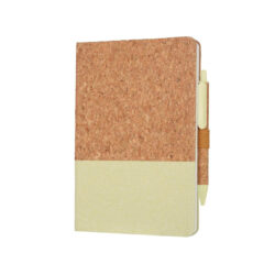 BORSA - eco-neutral A5 Cork Fabric Hard Cover Notebook and Pen Set - Green