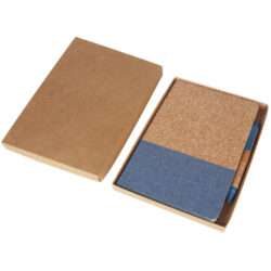 BORSA - eco-neutral A5 Cork Fabric Hard Cover Notebook and Pen Set - Blue - Image 3