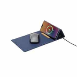 BLACE - CHANGE ZERO Recycled PU 15W Wireless Mousepad & Desk Organizer - Navy Blue - Image 6