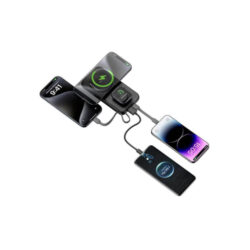 ROTTERDAM - @memorii® 10,000mAh Universal Wireless Powerbank with inbuilt cables - Black - Image 5