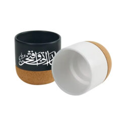 UAE Day Ceramic Cup with Cork Base 6 oz Matte Finish