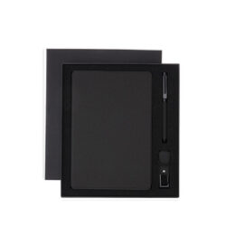 LENZEN - CHANGE ZERO Sustainable Gift Set with Refillable Notebook, Pen & USB Keychain - Black