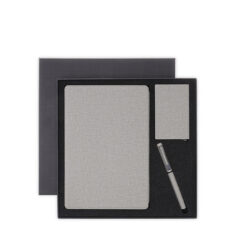 TESSIN - CHANGE ZERO Sustainable Gift Set with Refillable Notebook, Pen & Cardholder - Grey