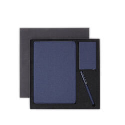 TESSIN - CHANGE ZERO Sustainable Gift Set with Refillable Notebook, Pen & Cardholder - Navy