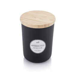 NOUM - Arabic Oudh Scented Glass Candle with Bamboo Lid - Black