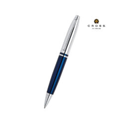 Cross Calais™ Chrome/Blue Lacquer with Polished Chrome Appointments Ballpoint Pen - Image 1