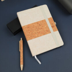 ERDUDFYL - Cork + RPET Notebook and Bamboo Pen Gift Set - Image 7