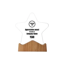 LUNOR | 11601 Star Shaped Wooden Trophy