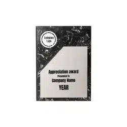 NUVARK | 11596BK Black Stone Plaque Award with Metal Plate