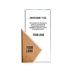 Blitz | 11484 Rectangle Wooden Crystal Trophy