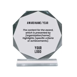 Crystx | 11419L Octagon Crystal Award Large