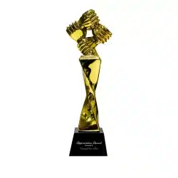 Chryso | 11581 Award Trophy Hand Holding full gold with black base