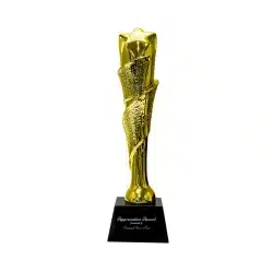 Gildora | 11580 Award Trophy Star edges joint slanted full gold with black base